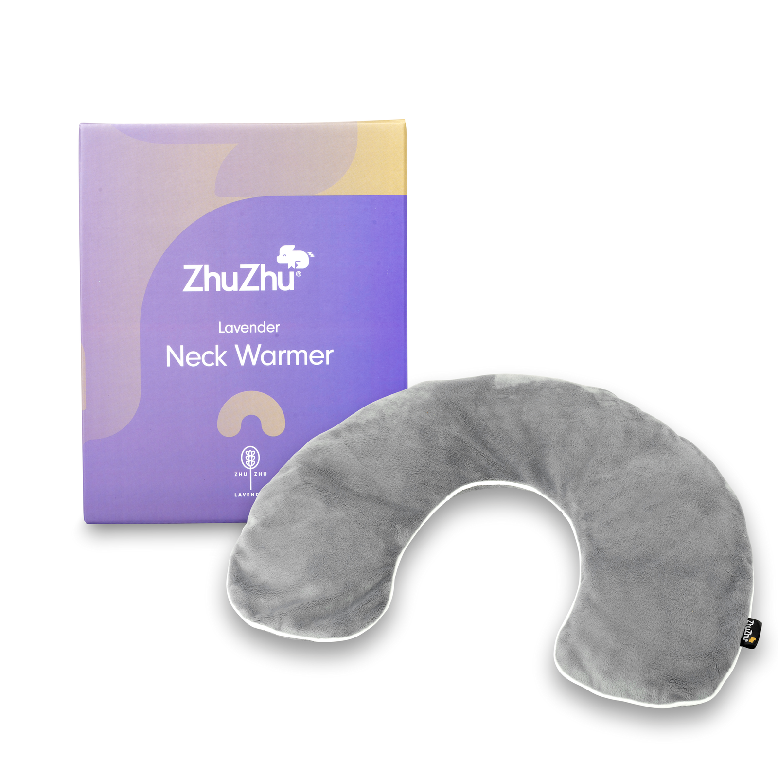 Microwave Lavender Neck Warmer In Grey Velour