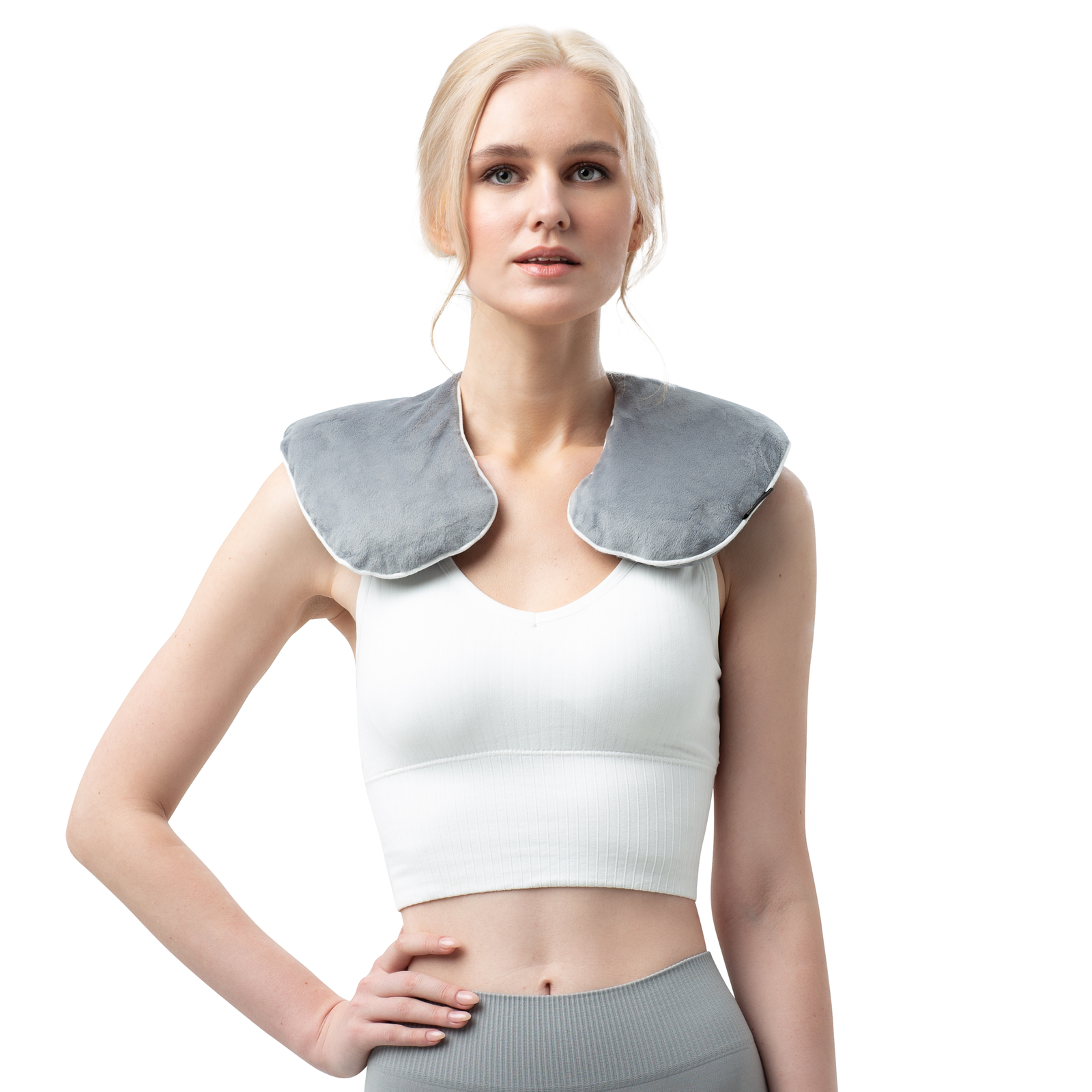 Microwave Lavender Neck Warmer In Grey Velour