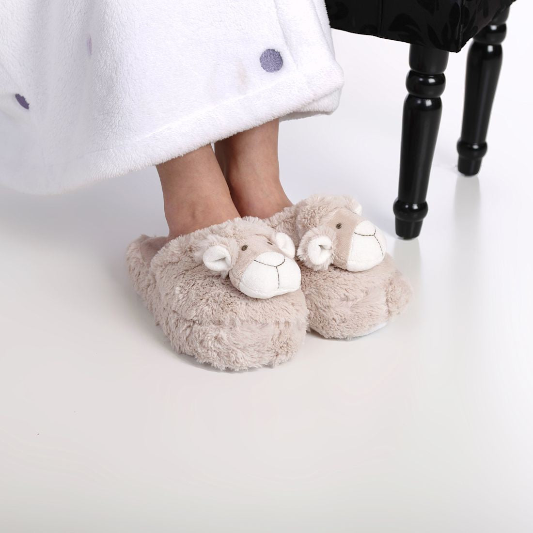 Zhu-Zhu Furry Animal Slippers - Sheep / Lamb