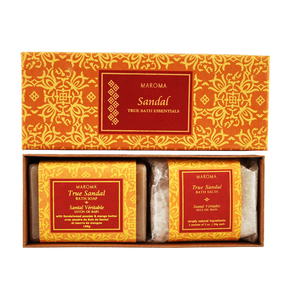 Maroma True Bath Gift Set Soap & Bath Salts - Sandal