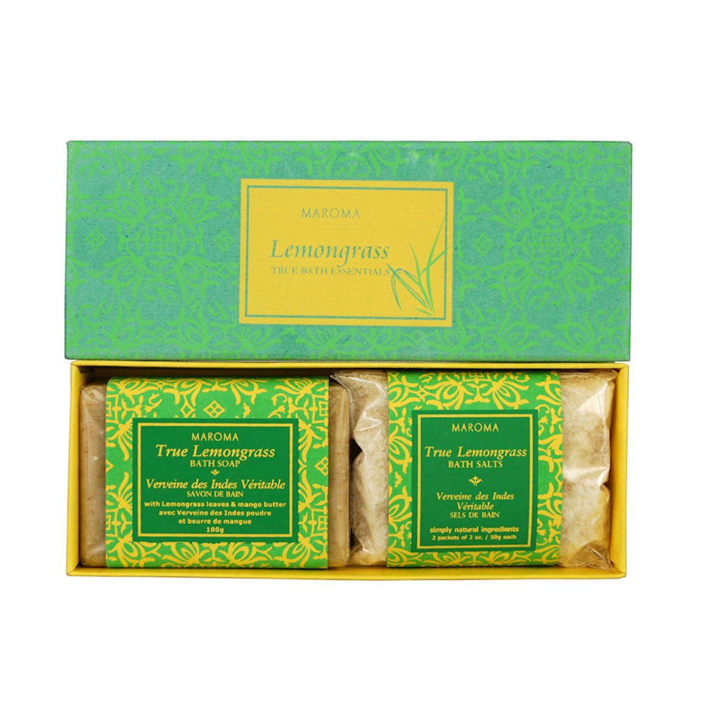 Maroma True Bath Gift Set Soap & Bath Salts - Lemongrass