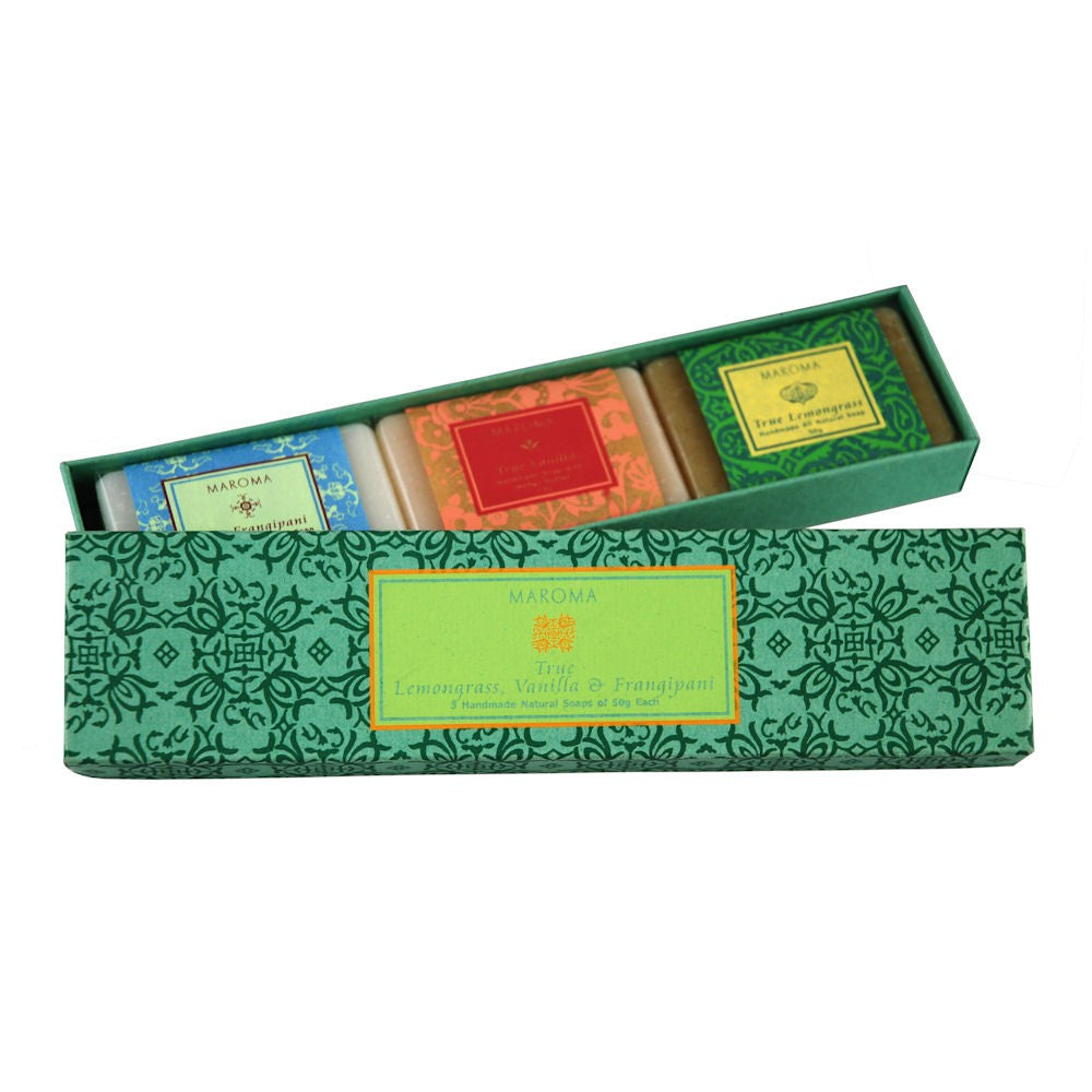 Maroma True Bath Set 3 Guest Soaps - Green Box