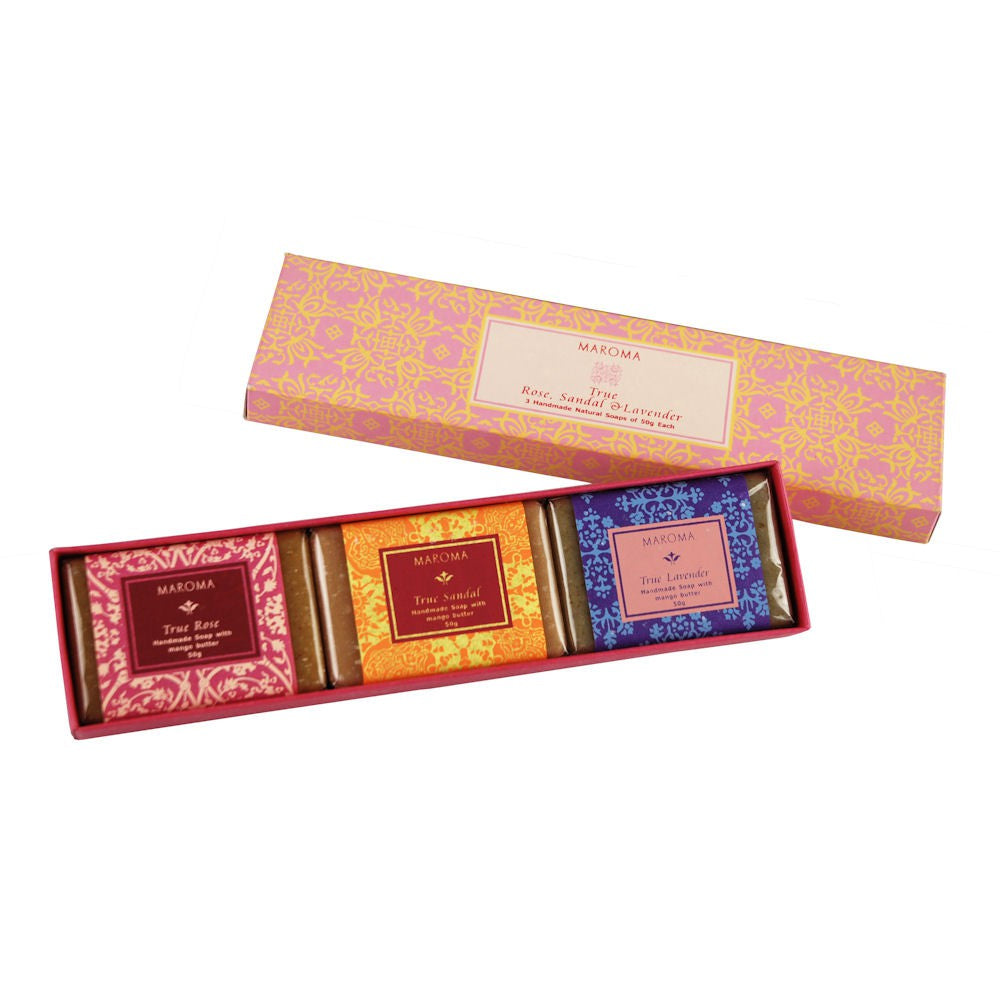 Maroma True Bath Set 3 Guest Soaps - Pink Box