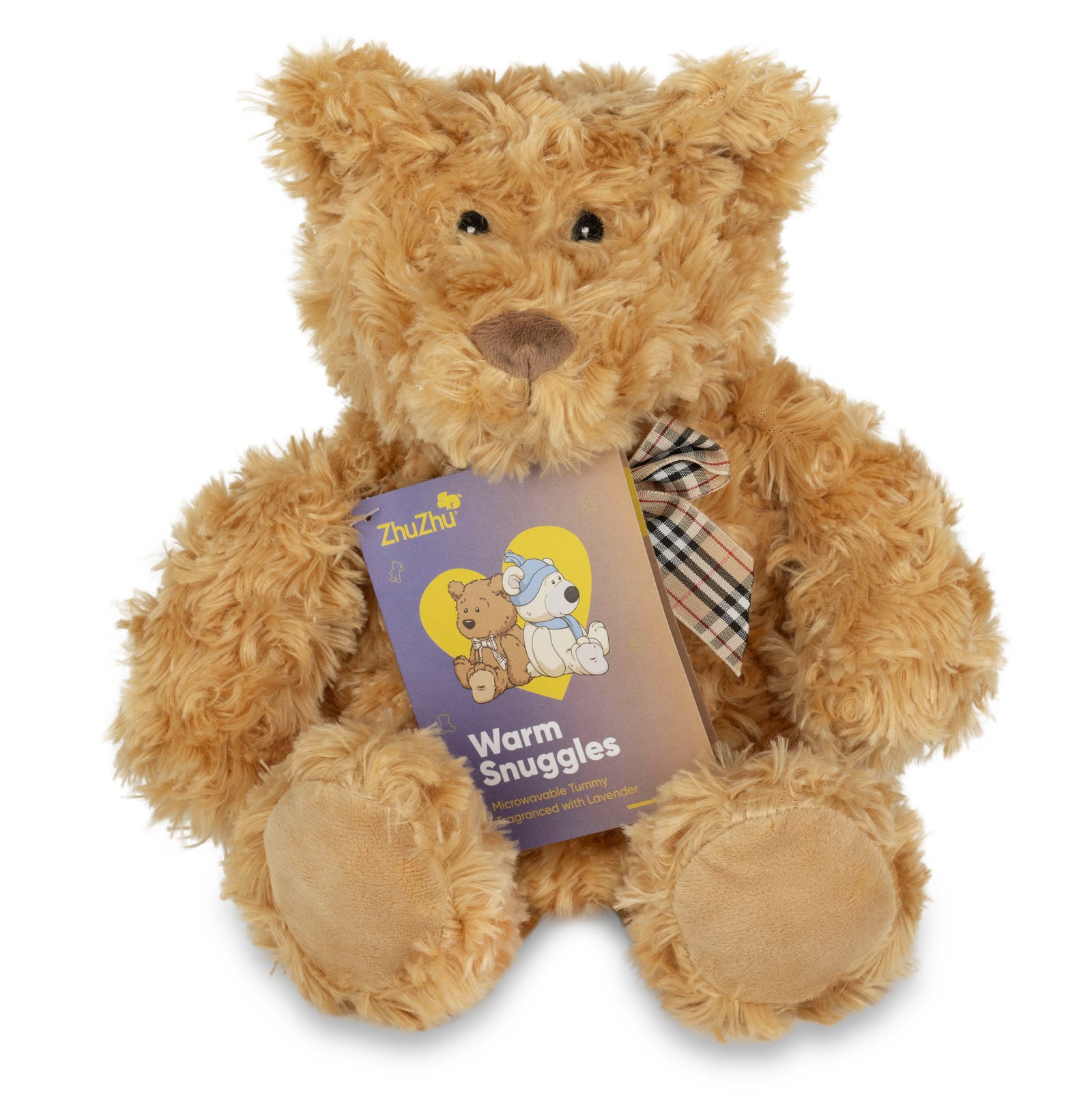 Zhu Zhu Warm Snuggles Brown Teddy Bear - Microwave Heatable Soft Toy Hottie