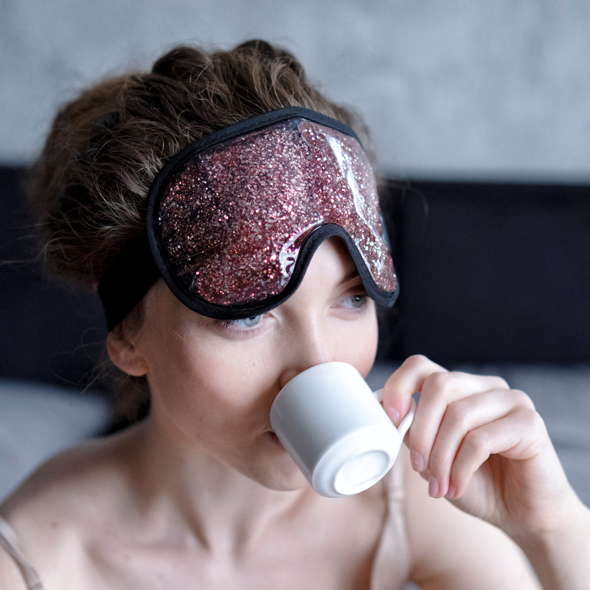 Zhu-Zhu Glitter Gel Hot & Cold Eye Mask - Rose Gold
