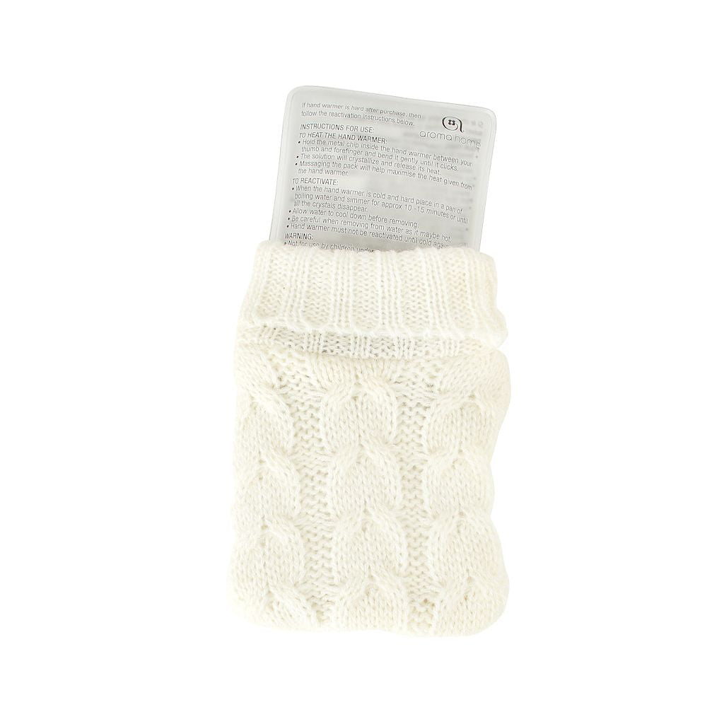 Aroma Home Click & Heat Knitted Hand Warmers - Cream Cable