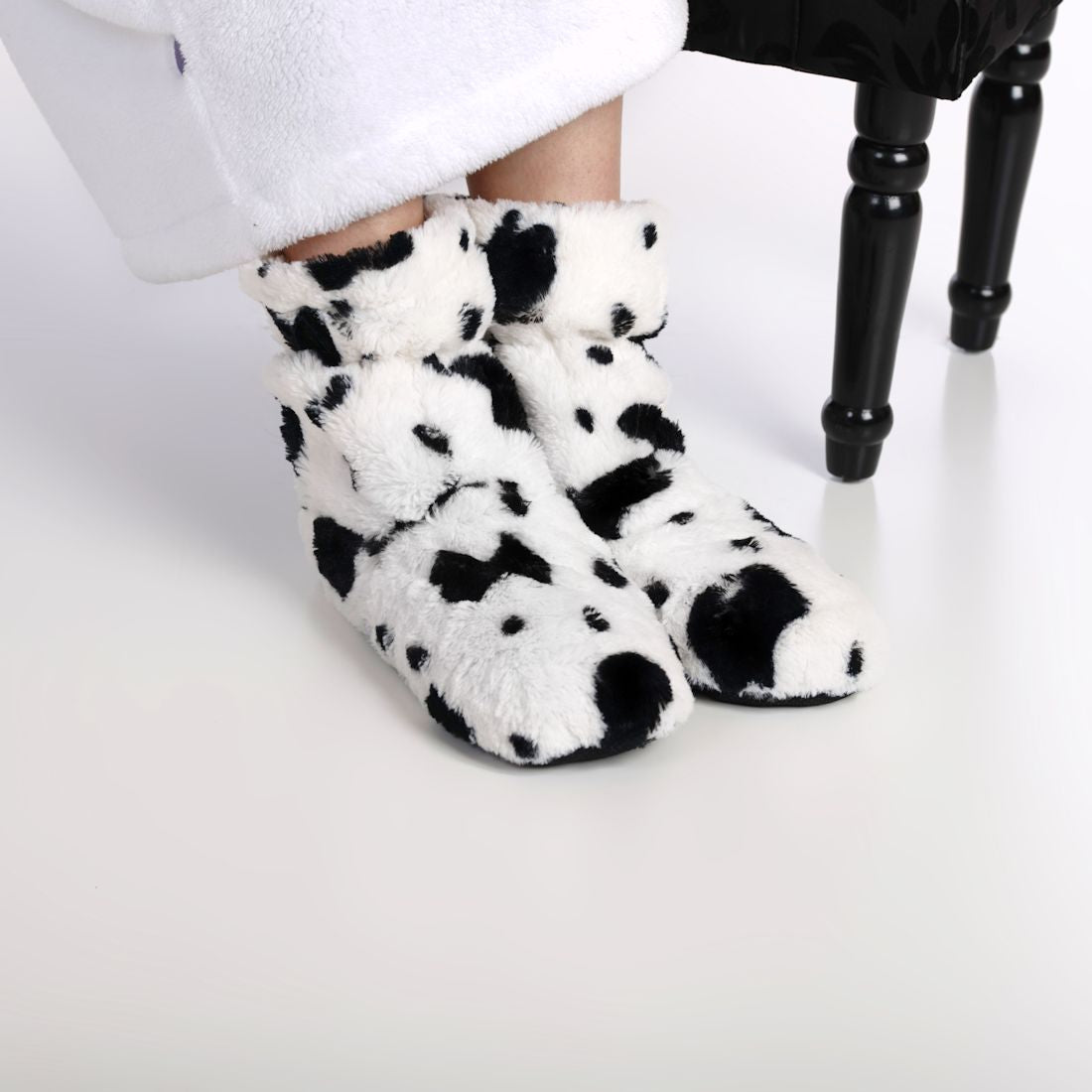 Zhu-Zhu Cow Plush Feet Warmers - Microwavable Slipper Boots
