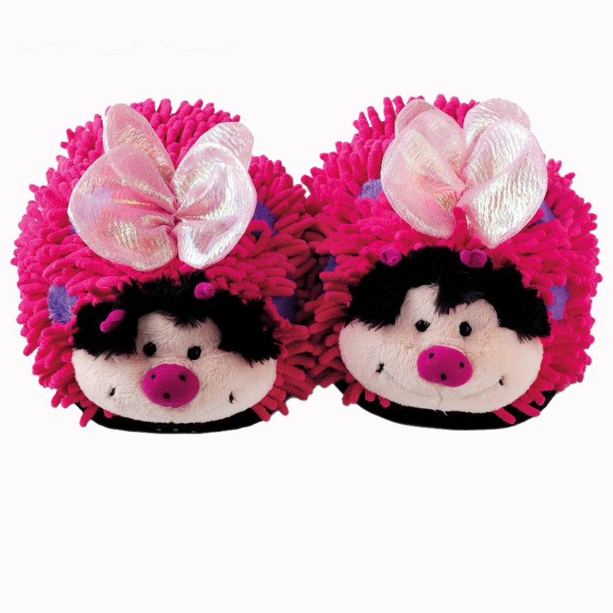Aroma Home Fuzzy Friends Slippers - Pink Butterfly (Children's)