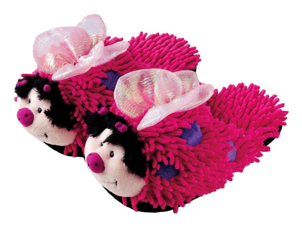 Aroma Home Fuzzy Friends Slippers - Pink Butterfly (Adult)