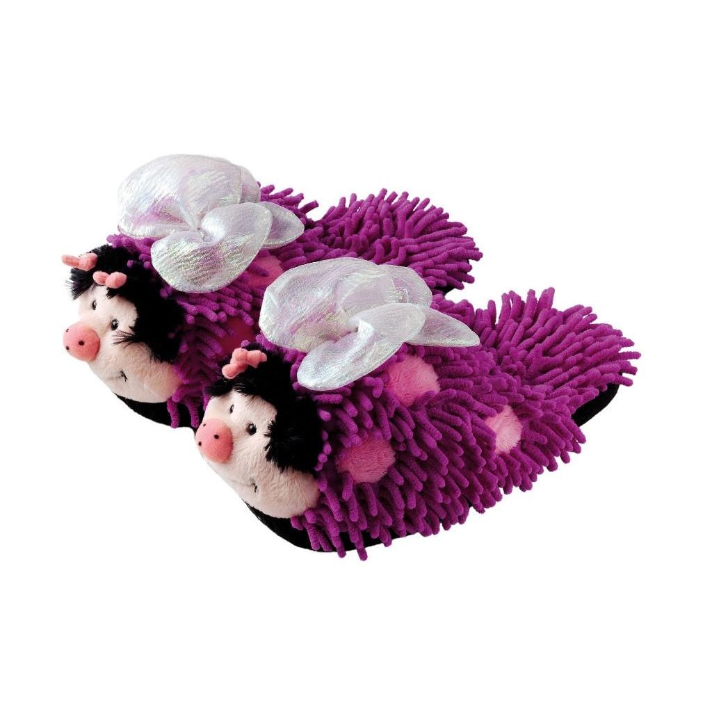 Aroma Home Fuzzy Friends Slippers - Purple Butterfly (Adult)