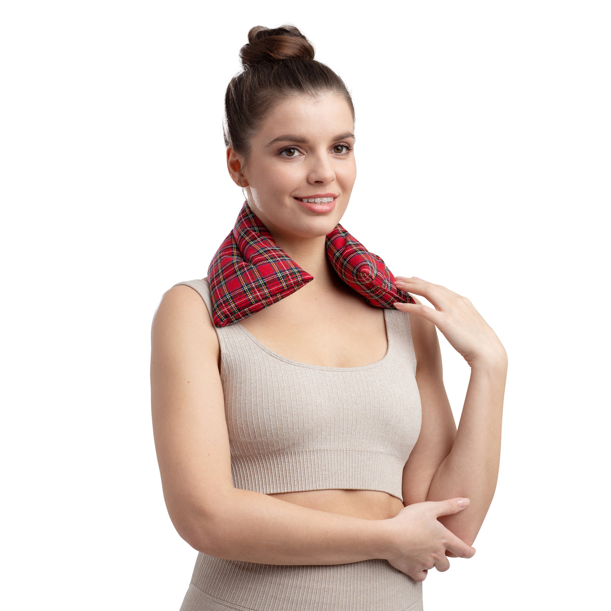 Zhu-Zhu Lavender Body Wrap Microwave Wheat Bag - Red Tartan