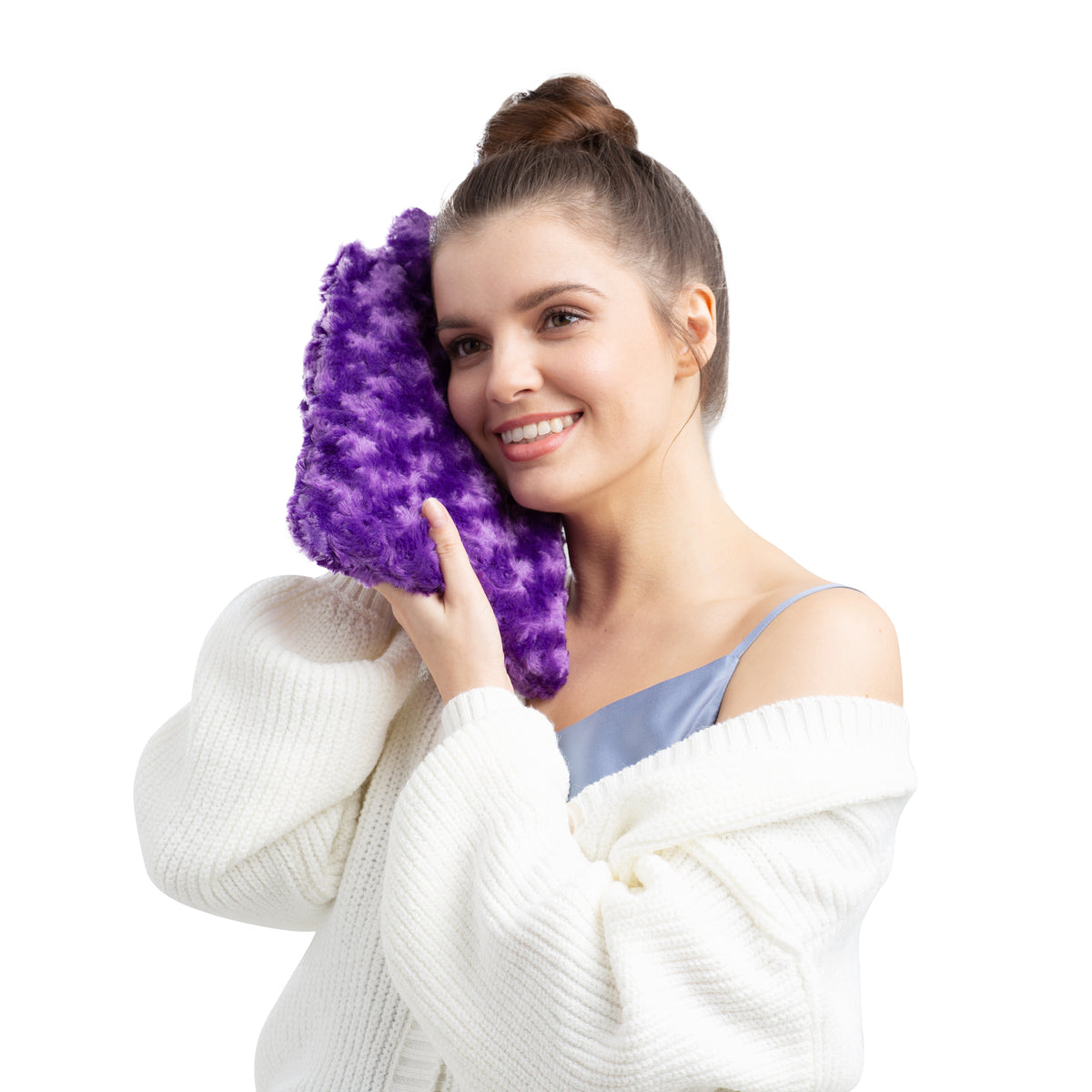 Zhu Zhu Purple Swirl Plush Hot Bottle Body Warmer - Microwavable Lavender Wheat Bag