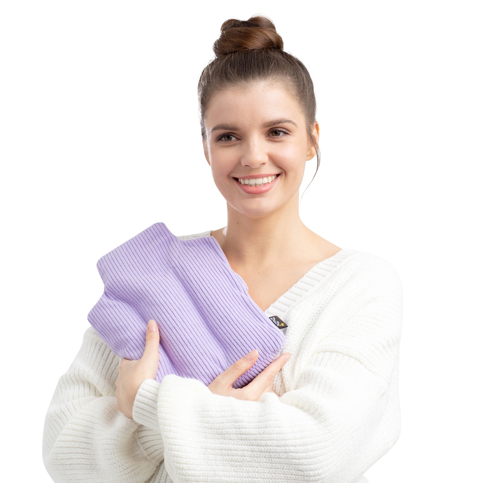 Zhu-Zhu Hot Bottle Body Warmer Microwavable Wheat Bag - Lilac Fleece