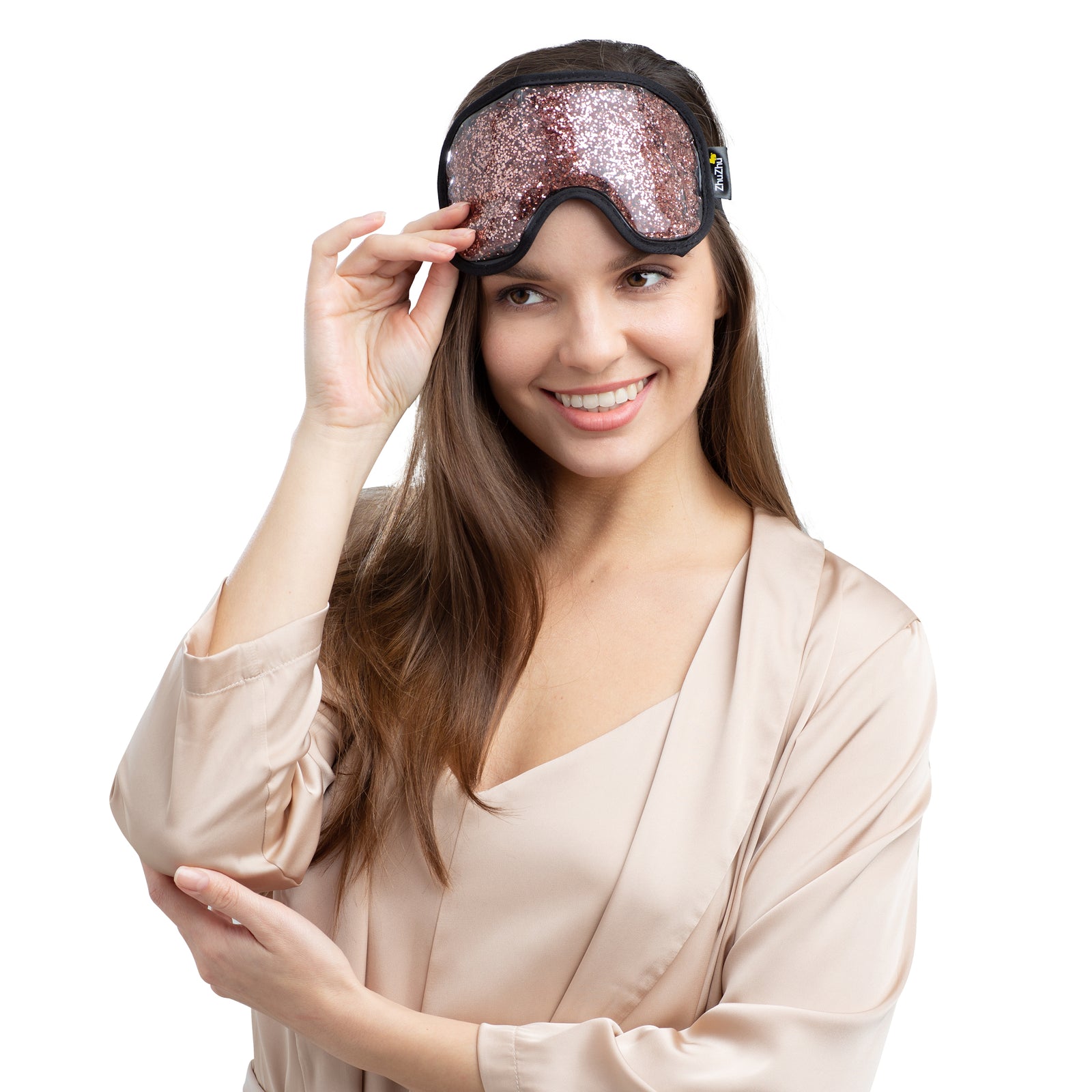 Zhu-Zhu Glitter Gel Hot & Cold Eye Mask - Rose Gold