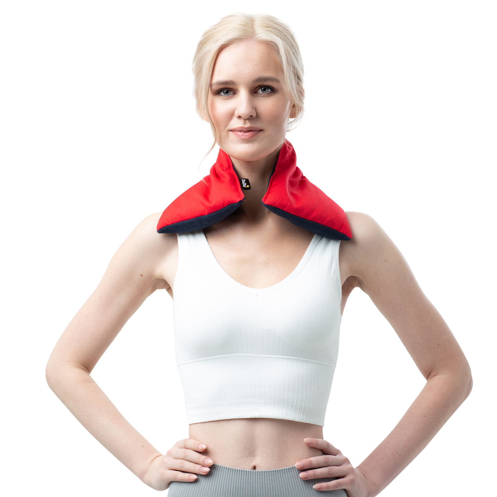 Zhu-Zhu Soothing Heat Pack - Navy Fleece & Red Twill Unscented Microwave Wheat Bag