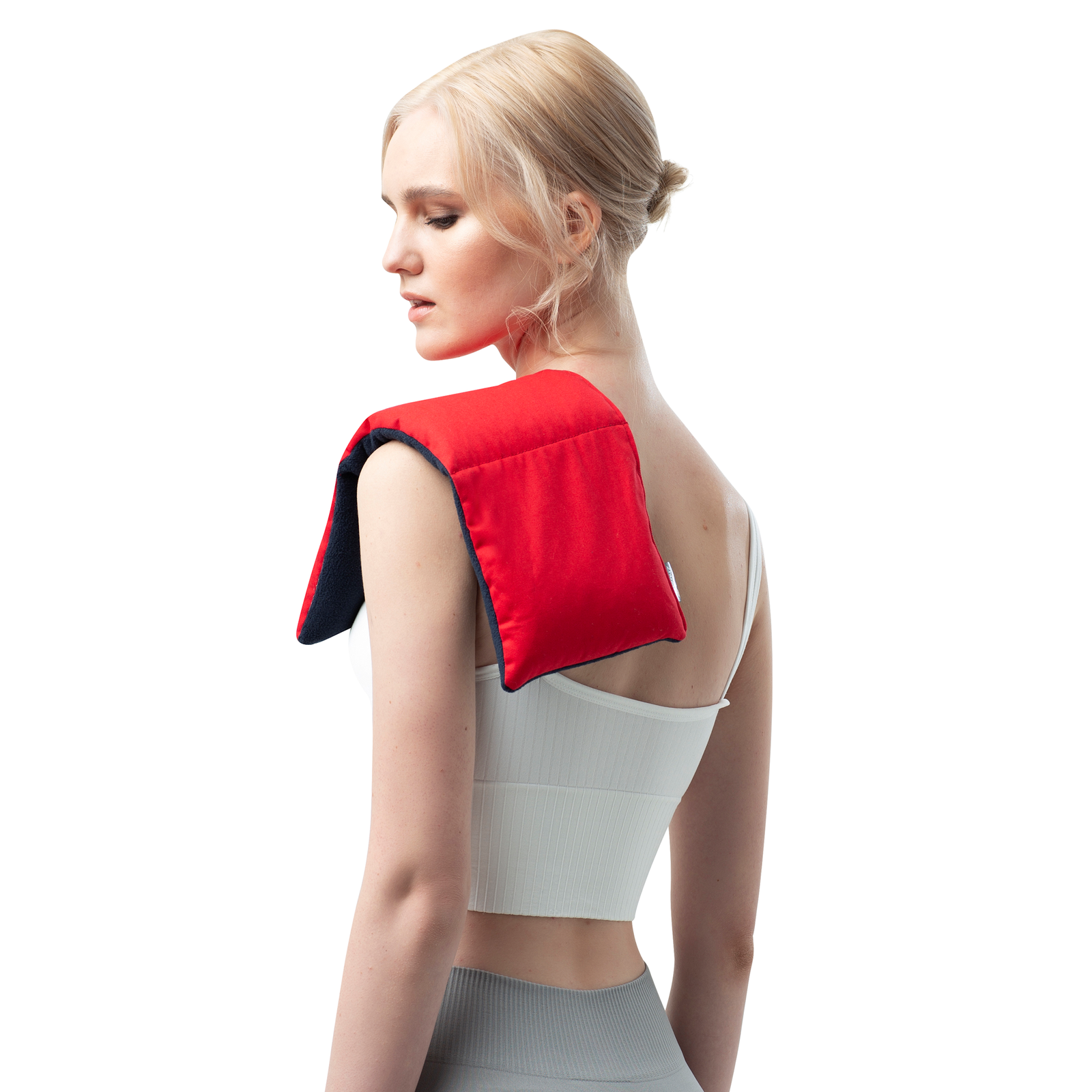 Zhu-Zhu Soothing Heat Pack - Navy Fleece & Red Twill Unscented Microwave Wheat Bag