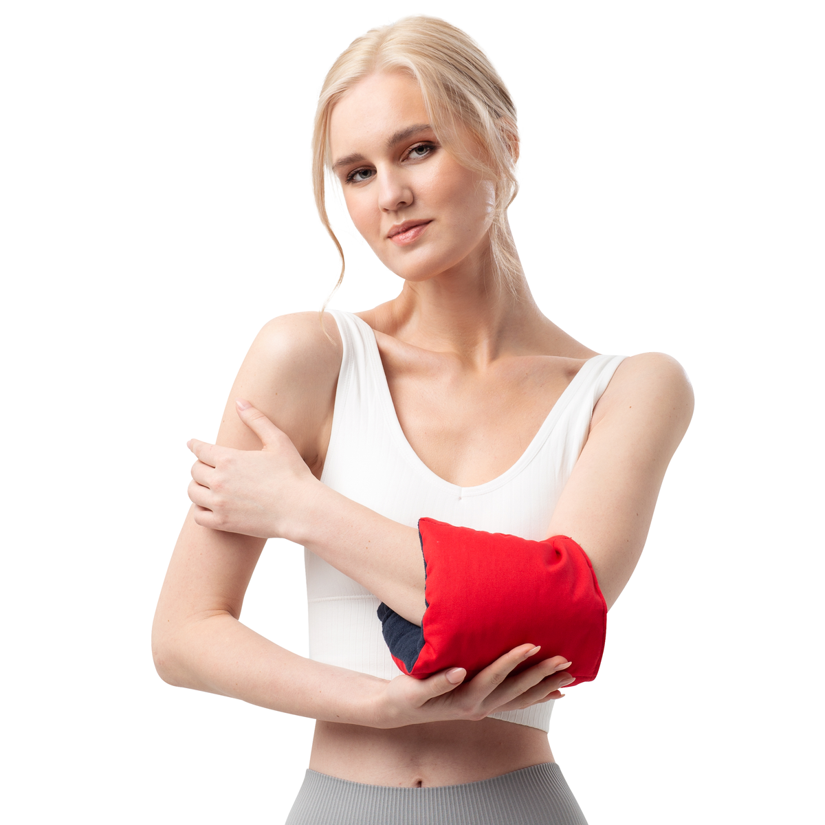 Zhu-Zhu Soothing Heat Pack - Navy Fleece & Red Twill Unscented Microwave Wheat Bag