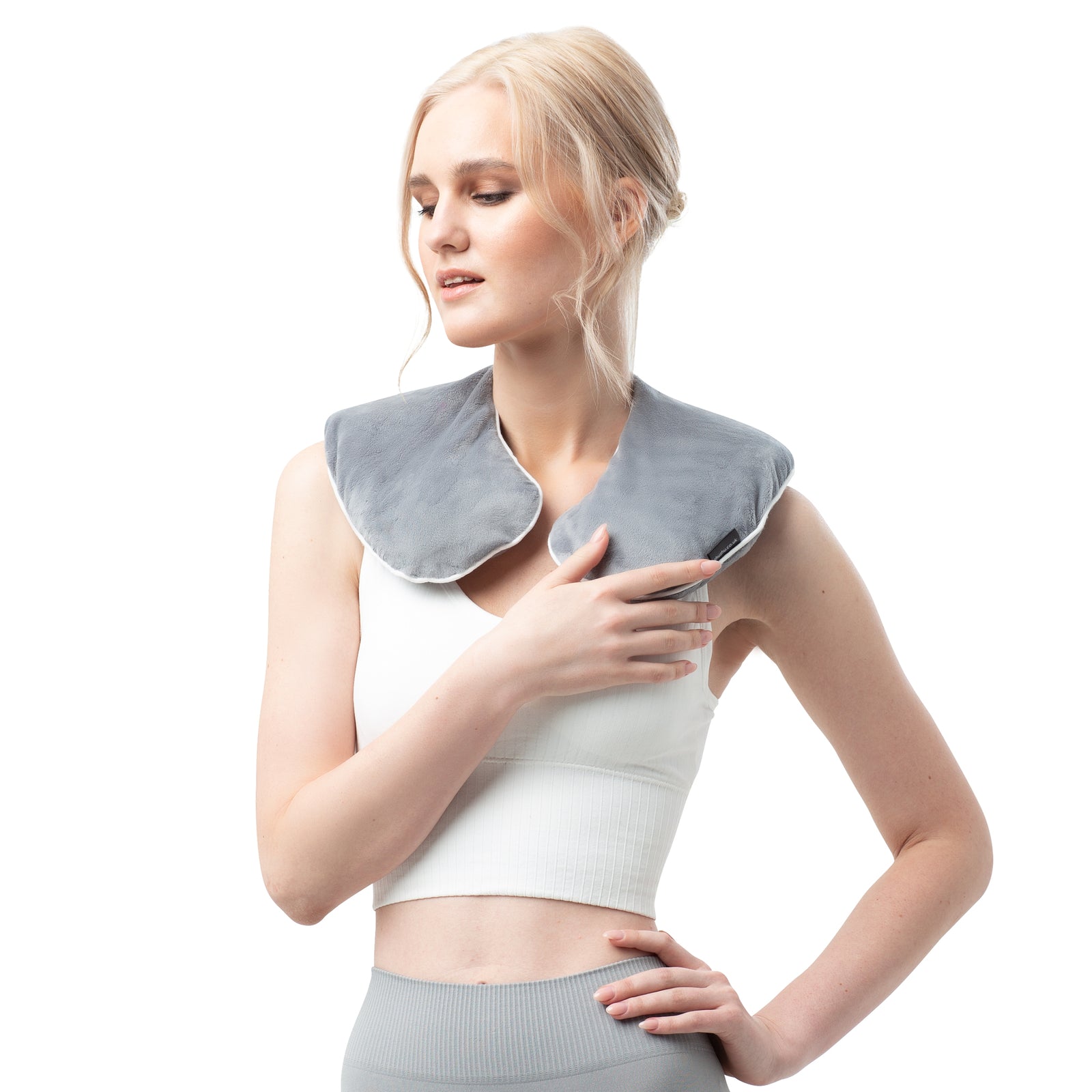 Microwave Lavender Neck Warmer In Grey Velour