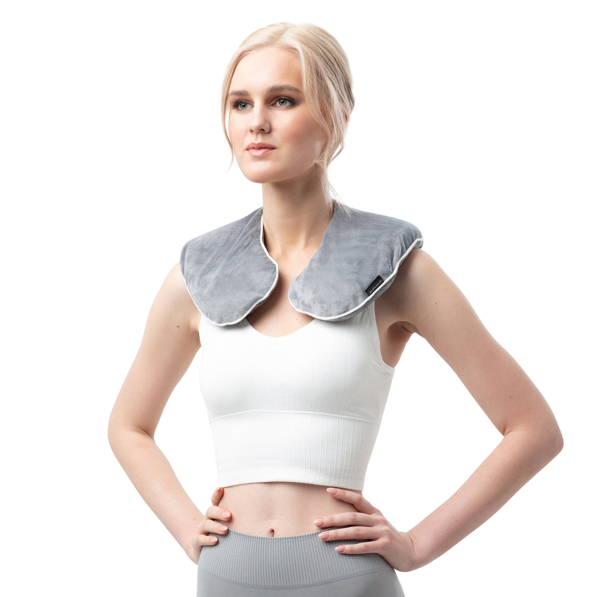 Microwave Lavender Neck Warmer In Grey Velour