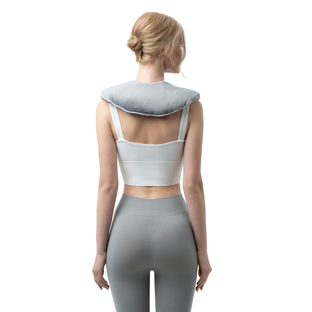 Microwave Lavender Neck Warmer In Grey Velour