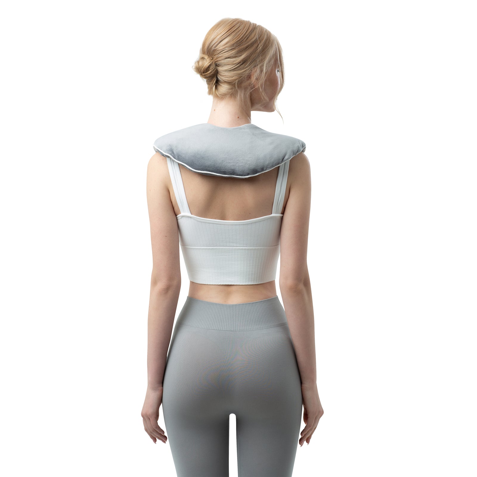 Microwave Lavender Neck Warmer In Grey Velour