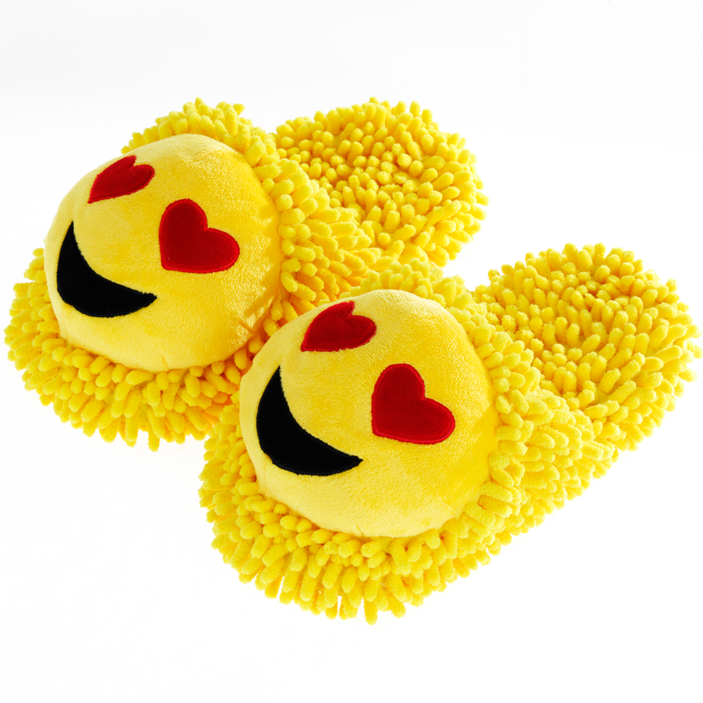 Aroma Home Fuzzy Friends Slippers - Love Hearts Emoji