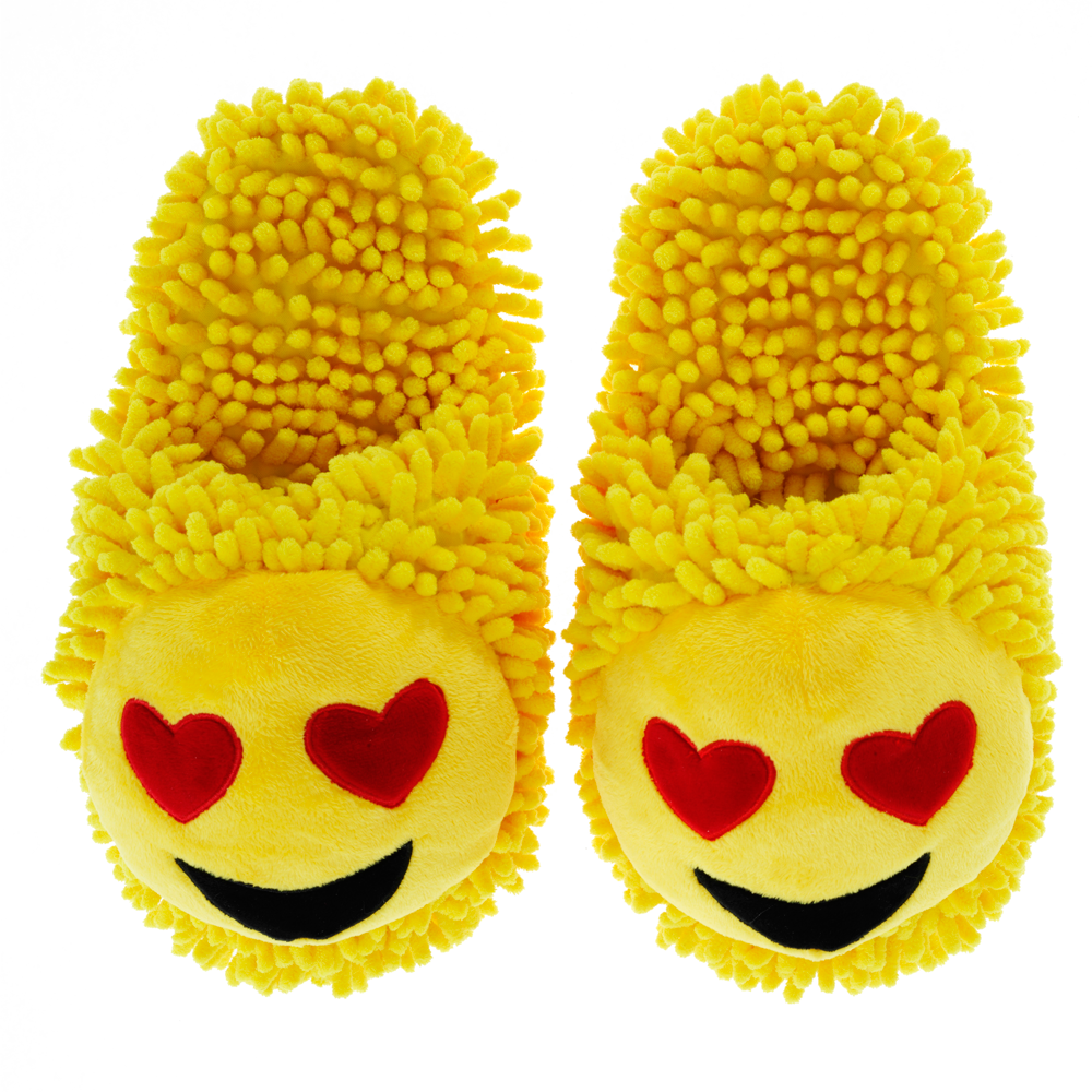 Aroma Home Fuzzy Friends Slippers - Love Hearts Emoji