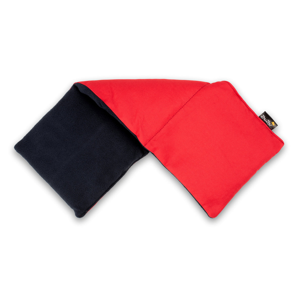 Zhu-Zhu Soothing Heat Pack - Navy Fleece & Red Twill Unscented Microwave Wheat Bag