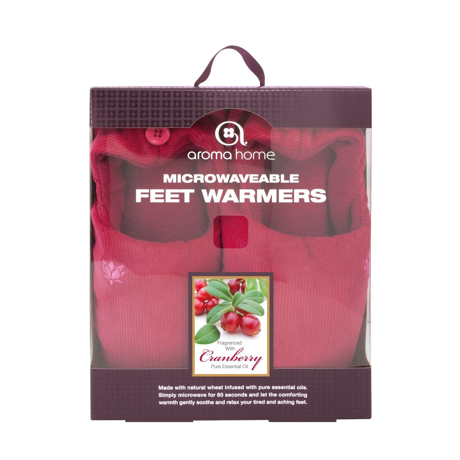 Aroma Home Microwavable Feet Warmers Cranberry Burgundy