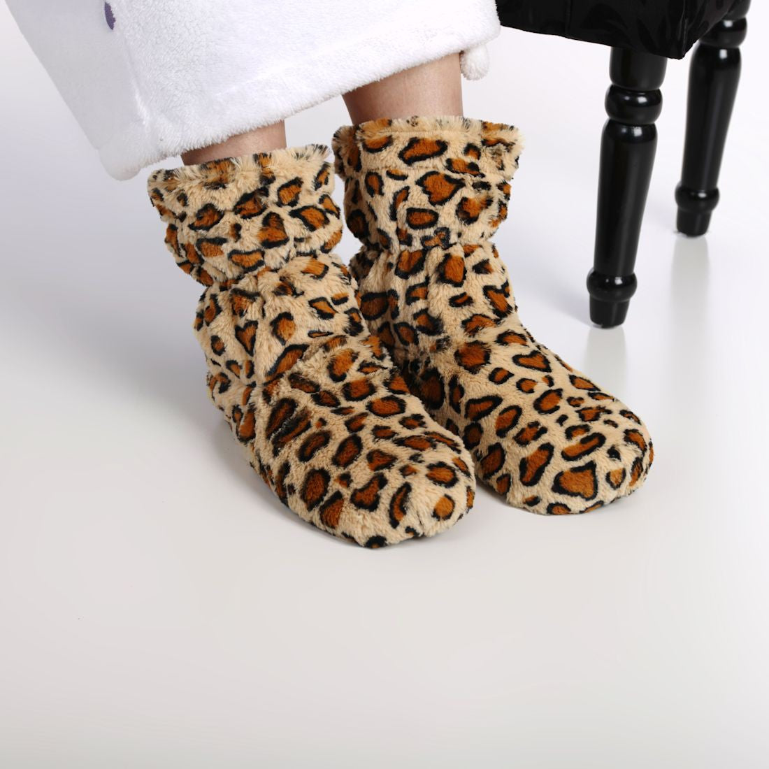 Zhu-Zhu Leopard Plush Feet Warmers - Microwavable Slipper Boots