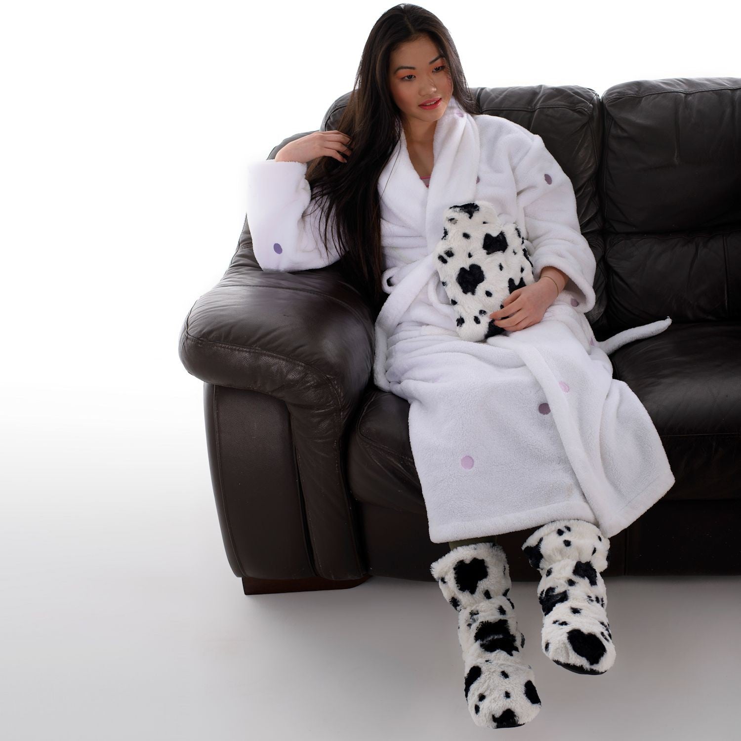 Zhu-Zhu Cow Plush Feet Warmers - Microwavable Slipper Boots