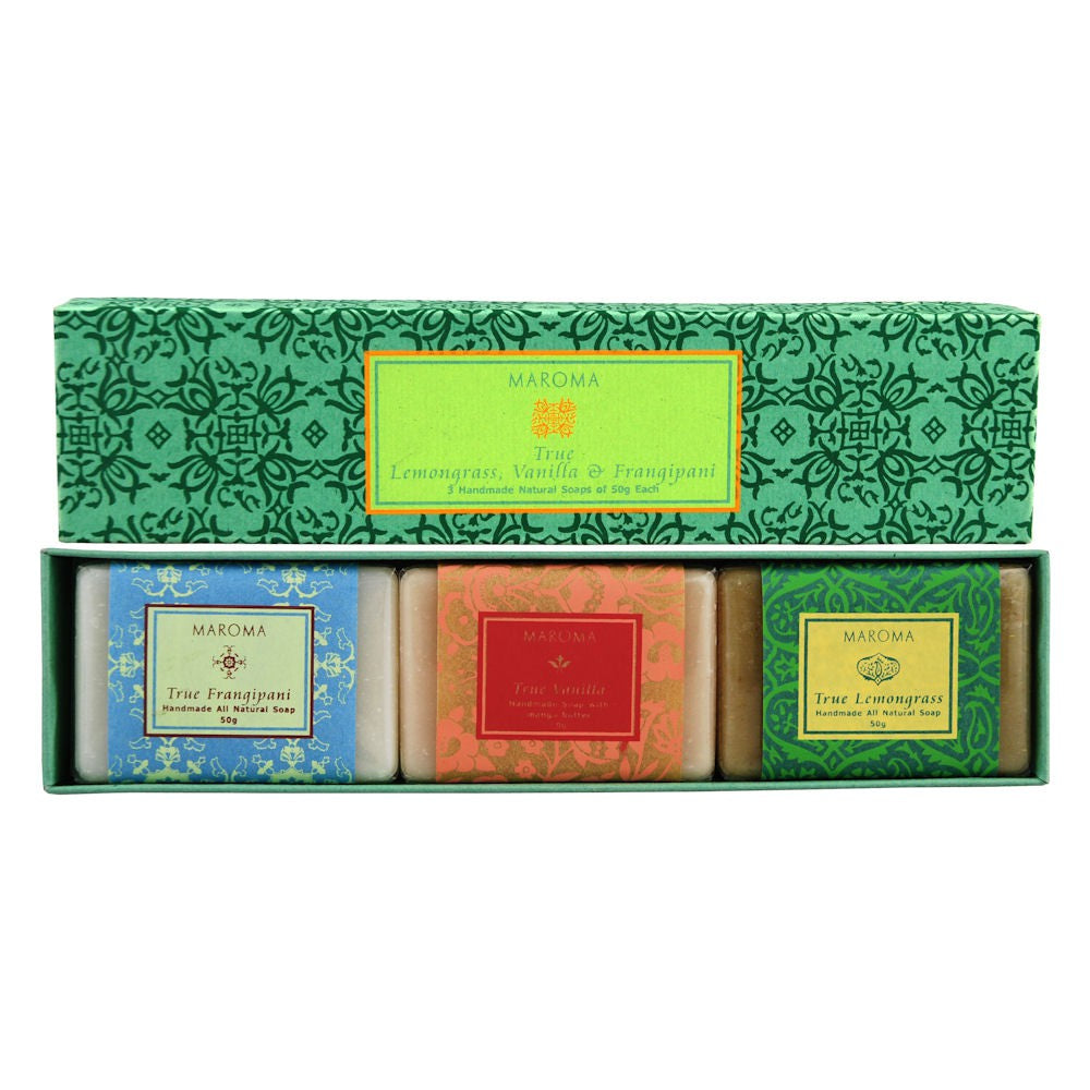 Maroma True Bath Set 3 Guest Soaps - Green Box