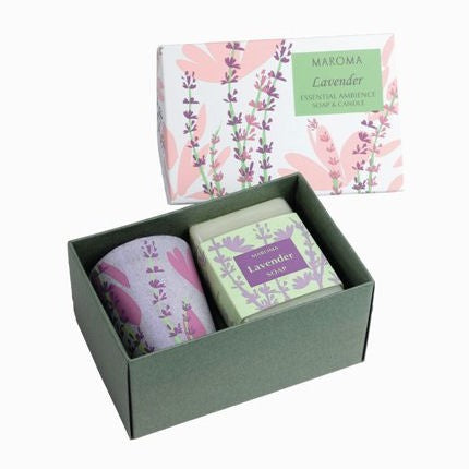 Lavender Natural Fragrant Soap &amp; Candle Gift Set