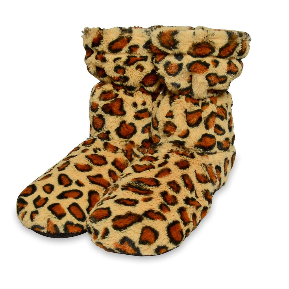 Zhu-Zhu Leopard Plush Feet Warmers - Microwavable Slipper Boots